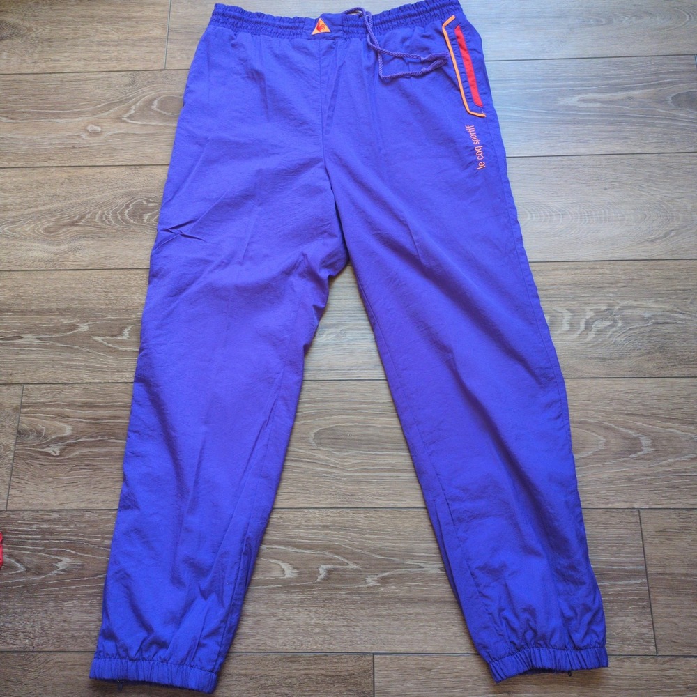 Vtg 90s Le Coq Sportif Colorblock Tracksuit Purple Orange Red Colorful Set M - Picture 14 of 15